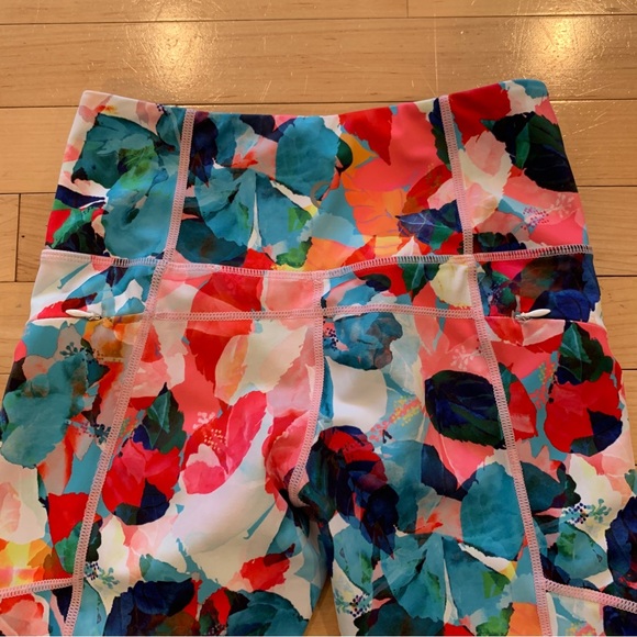 Zyia Active women’s size 4 athletic pants leggings pink long & floral capri set - Picture 3 of 9